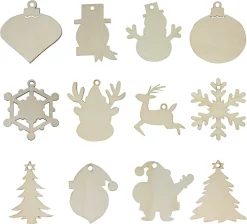 Christmas Ornaments Sales Store -Christmas Ornaments Sales Store 48 Piece Wooden Christmas Ornaments DIY Craft Kit 3 result 600x544 1