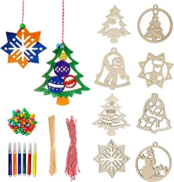 Joyin 48Pcs Christmas Wooden Hanging Ornaments Craft Kit -Christmas Ornaments Sales Store 48Pcs Christmas Wooden Hanging Ornaments Craft Kit 1 600x630 1