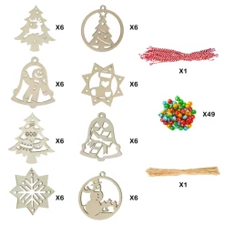 Christmas Ornaments Sales Store -Christmas Ornaments Sales Store 48Pcs Christmas Wooden Hanging Ornaments Craft Kit 2 result 600x600 1