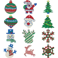 Joyin 48pcs Wooden Christmas Ornaments Craft Kit 9 Joyin 48pcs Wooden Christmas Ornaments Craft Kit -Christmas Ornaments Sales Store 48Pcs Wooden Christmas Ornaments DIY Craft Kit 1