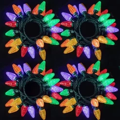 Joiedomi 4x25 LED C9 Warm White Led String Lights Fairy 49.54ft -Christmas Ornaments Sales Store 4Pcs 25 LED Christmas String Lights 16 4 600x600 1