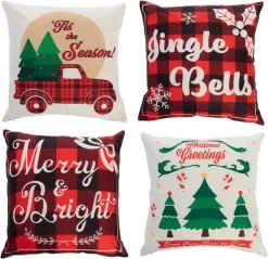 Joyin 4pcs Red Buffalo Plaid Pillow Covers