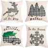 Joyin 4pcs Black & White Plaid Pillow Cover Christmas