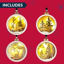 Joiedomi 4pcs LED Hanging Christmas Wooden Reindeer Ornament 13 Joiedomi 4pcs LED Hanging Christmas Wooden Reindeer Ornament -Christmas Ornaments Sales Store 4Pcs LED Wooden Hanging Reindeer Ornaments 7