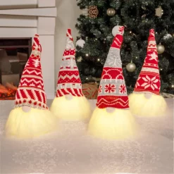 Joyin 4pcs Light Up Christmas Gnome Decoration