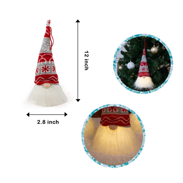 Joyin 4pcs Light Up Christmas Gnome Decoration 5 Joyin 4pcs Light Up Christmas Gnome Decoration - Image 3