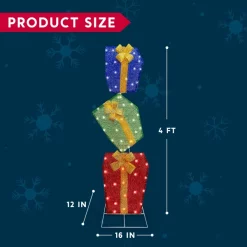 Joiedomi 60 LED Christmas Tinsel Stacked Gift Boxes 4ft -Christmas Ornaments Sales Store 4ft Christmas Tinsel Stacked Gift Boxes 6 result 600x600 1