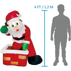Joiedomi 4ft Inflatable Rooftop Santa Claus Carry Gift Bag -Christmas Ornaments Sales Store 4ft Inflatable Rooftop Santa Claus Carry Gift Bag 5