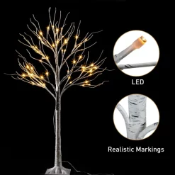 Joiedomi 64 LED White Birch Tree Decoration With Lights 4ft -Christmas Ornaments Sales Store 4ft White Birch Tree Decoration with 64 LED Lights 7 result 600x600 1