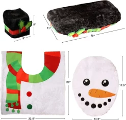 Joyin 5pcs Snowman Bathroom Decor Set 11 Joyin 5pcs Snowman Bathroom Decor Set -Christmas Ornaments Sales Store 5 Pieces Christmas Snowman Theme Bathroom Decoration Set 5 result 600x574 1