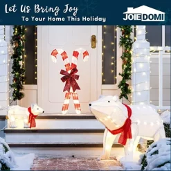 Joiedomi 2.8ft Tinsel Candy Canes Christmas LED Yard Light -Christmas Ornaments Sales Store 50 LED Tinsel Candy Cane Christmas Lights 2 6 1 600x600 1