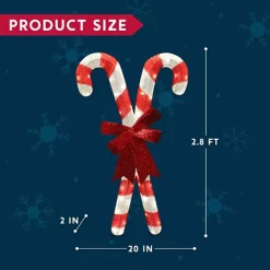 Joiedomi 2.8ft Tinsel Candy Canes Christmas LED Yard Light -Christmas Ornaments Sales Store 50 LED Tinsel Candy Cane Christmas Lights 2 7 1 600x600 1