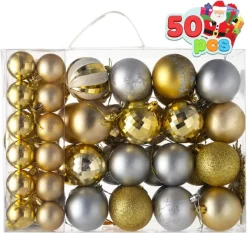 Joiedomi 50pcs Gold And Silver Christmas Ornaments -Christmas Ornaments Sales Store 50 Pcs Gold amp Silver Christmas Ornaments 2 result 600x565 1