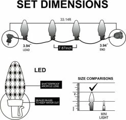 Joiedomi 50 Warm White LED C9 Green Wire String Lights -Christmas Ornaments Sales Store 50 Warm White LED C9 Green Wire String Lights 1 600x571 1