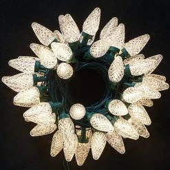 Joiedomi 50 Warm White LED C9 Green Wire String Lights
