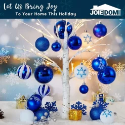 Joiedomi 50pcs Dark Blue And White Christmas Ball Ornaments -Christmas Ornaments Sales Store 50Pcs Assorted Christmas Ball Ornaments Dark Blue White 3 600x600 1
