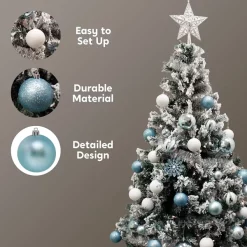 Joiedomi 50pcs Blue And White Shatterproof Christmas Ornaments -Christmas Ornaments Sales Store 50pcs Blue and White Shatterproof Christmas Ornaments 4 600x600 1