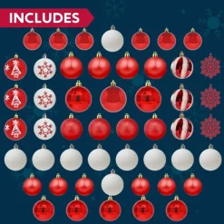 Joiedomi 50pcs Red And White Shatterproof Christmas Ornaments 13 Joiedomi 50pcs Red And White Shatterproof Christmas Ornaments -Christmas Ornaments Sales Store 50pcs Red and White Shatterproof Christmas Ornaments 2 600x600 1