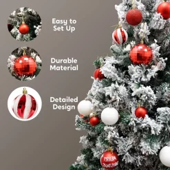 Joiedomi 50pcs Red And White Shatterproof Christmas Ornaments 11 Joiedomi 50pcs Red And White Shatterproof Christmas Ornaments -Christmas Ornaments Sales Store 50pcs Red and White Shatterproof Christmas Ornaments 4 600x600 1