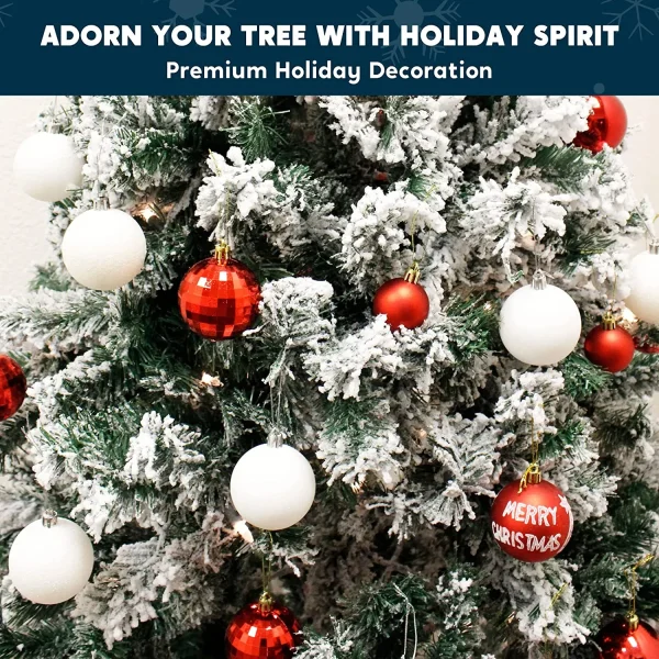 Joiedomi 50pcs Red And White Shatterproof Christmas Ornaments 5 Joiedomi 50pcs Red And White Shatterproof Christmas Ornaments - Image 3