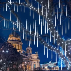 Joiedomi 2x 10 Tubes (19.8in) Christmas Meteor Shower Rain Lights, White 12 Joiedomi 2x 10 Tubes (19.8in) Christmas Meteor Shower Rain Lights, White -Christmas Ornaments Sales Store 540 LED Meteor Shower Rain Lights 10 Tubes 50cm White 2 Pack 5 result 600x600 1