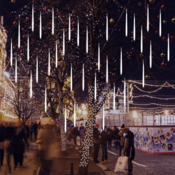 Joiedomi 2x 10 Tubes (19.8in) Christmas Meteor Shower Rain Lights, White 8 Joiedomi 2x 10 Tubes (19.8in) Christmas Meteor Shower Rain Lights, White - Image 6