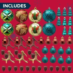 Joiedomi 56pcs Green And Gold Assorted Christmas Ornament Sets -Christmas Ornaments Sales Store 56pcs Green and Gold Assorted Christmas Ornament Sets 7 600x600 1