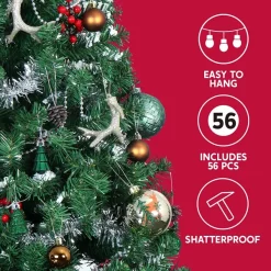 Joiedomi 56pcs Green And Gold Assorted Christmas Ornament Sets -Christmas Ornaments Sales Store 56pcs Green and Gold Assorted Christmas Ornament Sets 8 600x600 1