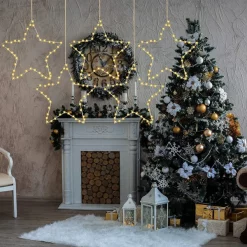 Joiedomi 5pcs LED Christmas Window Star Lights 12in