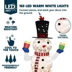 Joiedomi Collapsible LED Light Up Snowman Decoration 5ft -Christmas Ornaments Sales Store 5ft 160 LED Collapsible Snowman Yard Light 2 600x600 1