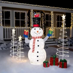 Joiedomi Collapsible LED Light Up Snowman Decoration 5ft -Christmas Ornaments Sales Store 5ft 160 LED Collapsible Snowman Yard Light 4 600x600 1