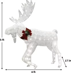 Joiedomi Christmas Cotton Moose LED Yard Light 5ft -Christmas Ornaments Sales Store 5ft Cotton Moose LED Yard Light 4 1 600x620 1