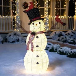 Joiedomi Christmas Cotton Snowman LED Yard Light 5ft