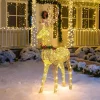 Joiedomi 5ft 100 LED Fabric Gold Buck (Wreath & Ribbon) -Christmas Ornaments Sales Store 5ft Fabric Gold Buck Wreath amp Ribbon 1 600x600 1