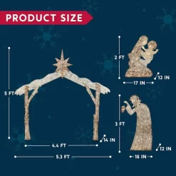 Joiedomi 5ft 160 LED Fabric Nativity Scene Warm White -Christmas Ornaments Sales Store 5ft Fabric Nativity Scene 160 LED Warm White 3 600x600 1