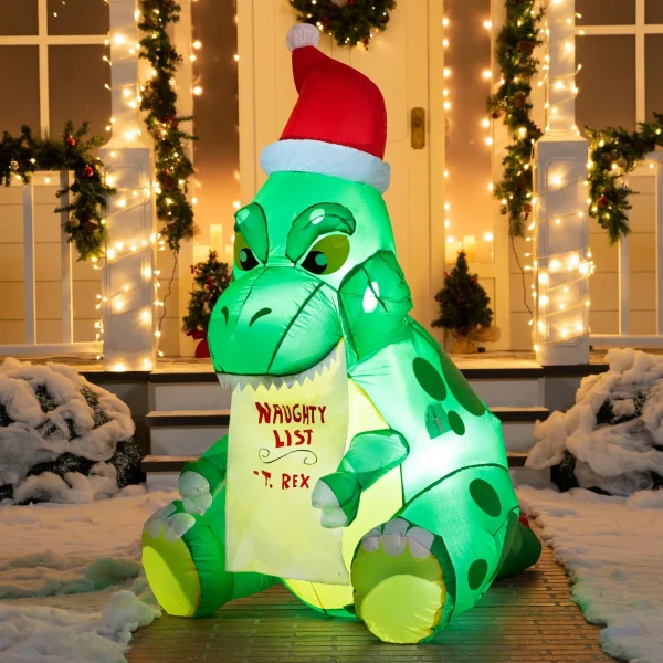 Joiedomi 5ft Inflatable Sitting Dinosaur Christmas Decoration 6 Joiedomi 5ft Inflatable Sitting Dinosaur Christmas Decoration - Image 4