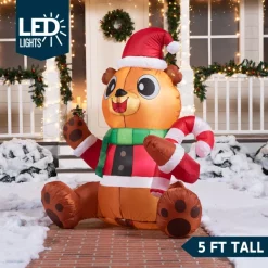 Joiedomi 5ft LED Christmas Inflatable Teddy Bear -Christmas Ornaments Sales Store 5ft LED Christmas Inflatable Teddy Bear 2 600x600 1
