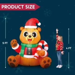 Joiedomi 5ft LED Christmas Inflatable Teddy Bear -Christmas Ornaments Sales Store 5ft LED Christmas Inflatable Teddy Bear 5 600x600 1