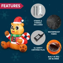 Joiedomi 5ft LED Christmas Inflatable Teddy Bear -Christmas Ornaments Sales Store 5ft LED Christmas Inflatable Teddy Bear 6 600x600 1
