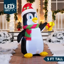 Joiedomi 5ft LED Inflatable Penguin Christmas Decoration 9 Joiedomi 5ft LED Inflatable Penguin Christmas Decoration -Christmas Ornaments Sales Store 5ft LED Inflatable Penguin Christmas Decoration 2 1 600x600 1
