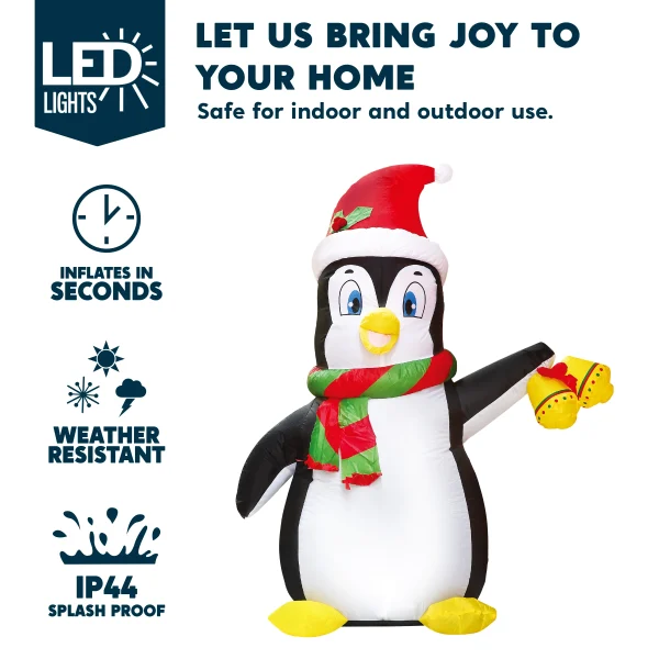 Joiedomi 5ft LED Inflatable Penguin Christmas Decoration 5 Joiedomi 5ft LED Inflatable Penguin Christmas Decoration - Image 3