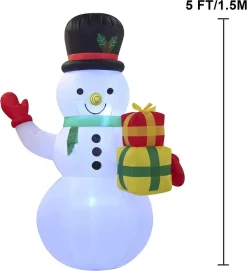 Joiedomi 5ft LED Inflatable Snowman Christmas Decoration -Christmas Ornaments Sales Store 5ft LED Inflatable Snowman Christmas Decoration 6 result 600x658 1