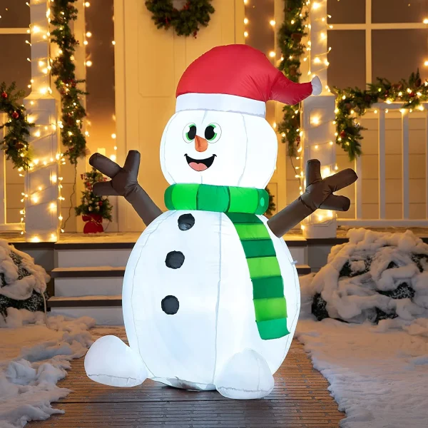 Joiedomi 5ft LED Light Up Big Snowman Blow Up 6 Joiedomi 5ft LED Light Up Big Snowman Blow Up - Image 4