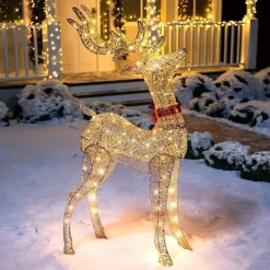 Joiedomi 5ft 100 LED Yard Lights - Fabric Champagne Buck