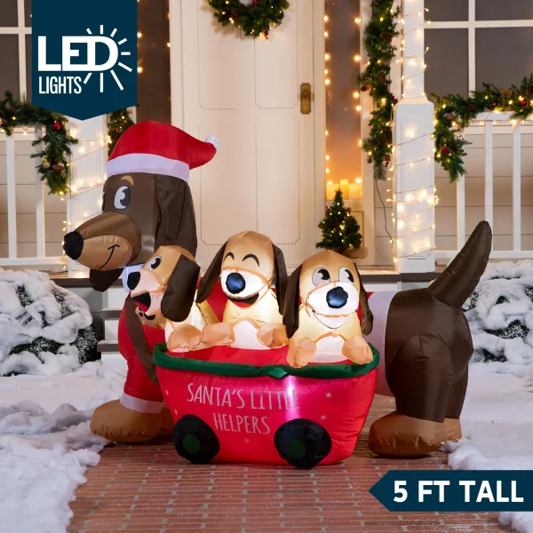 Joiedomi 5ft Long LED Christmas Inflatable Puppy 4 Joiedomi 5ft Long LED Christmas Inflatable Puppy - Image 2