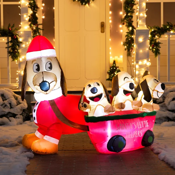 Joiedomi 5ft Long LED Christmas Inflatable Puppy 6 Joiedomi 5ft Long LED Christmas Inflatable Puppy - Image 4