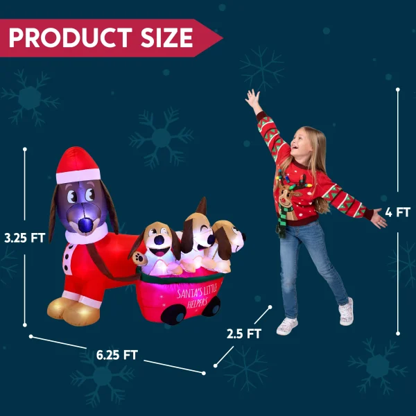 Joiedomi 5ft Long LED Christmas Inflatable Puppy 7 Joiedomi 5ft Long LED Christmas Inflatable Puppy - Image 5