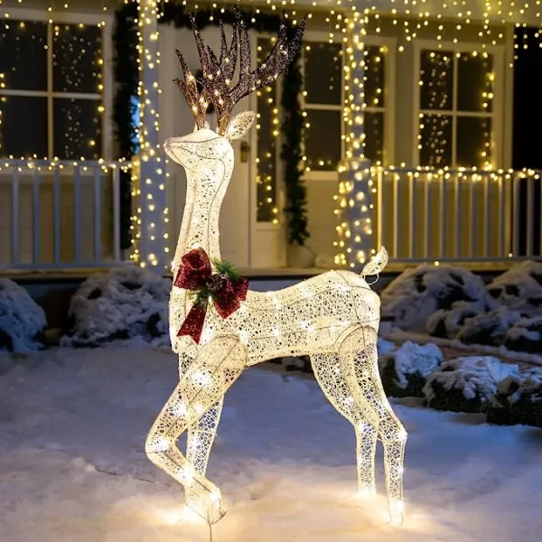 Joiedomi Christmas Tinsel Reindeer Buck LED Yard Light 5ft 3 Joiedomi Christmas Tinsel Reindeer Buck LED Yard Light 5ft
