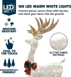 Joiedomi Christmas Tinsel Reindeer Buck LED Yard Light 5ft 9 Joiedomi Christmas Tinsel Reindeer Buck LED Yard Light 5ft -Christmas Ornaments Sales Store 5ft Tinsel Reindeer Buck LED Yard Lights 2 600x648 1