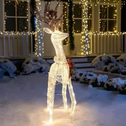 Joiedomi Christmas Tinsel Reindeer Buck LED Yard Light 5ft 11 Joiedomi Christmas Tinsel Reindeer Buck LED Yard Light 5ft -Christmas Ornaments Sales Store 5ft Tinsel Reindeer Buck LED Yard Lights 3 600x600 1